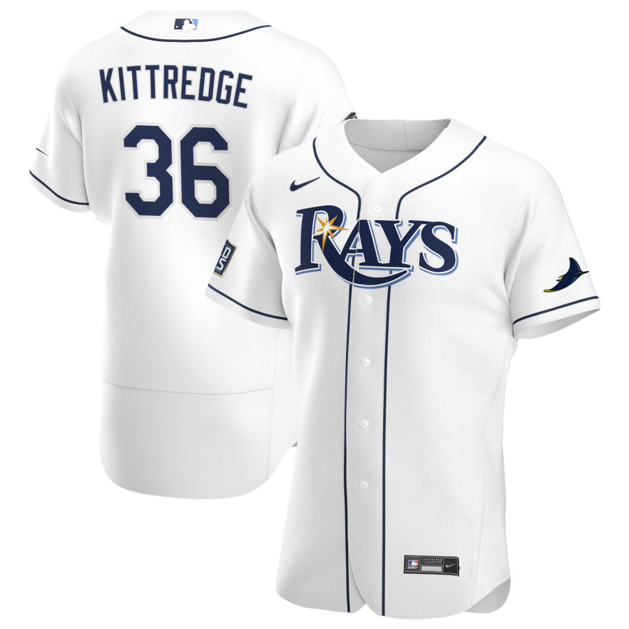 Tampa Bay Rays 36 Andrew Kittredge Men Nike White Home 2020 World Series Bound Authentic Player MLB Jersey